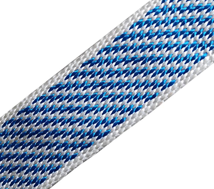Blue and white climbing cord