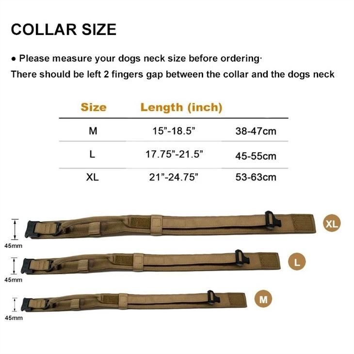 tactical dog collar metal buckle