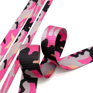 Polyester-Gurtband in Rosa mit Camouflage-Muster